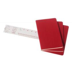 Zestaw 3 zeszytów MOLESKINE Cahier Journals, L, 13x21cm, gładki, 80 stron, cranberry red