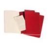 Zestaw 3 zeszytów MOLESKINE Cahier Journals, L, 13x21cm, gładki, 80 stron, cranberry red