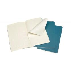 Zestaw 3 zeszytów MOLESKINE Cahier Journals, L, 13x21cm, w linie, 80 stron, brisk blue
