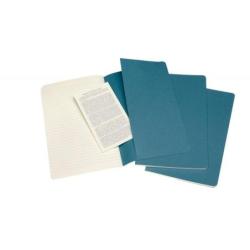 Zestaw 3 zeszytów MOLESKINE Cahier Journals, L, 13x21cm, w linie, 80 stron, brisk blue