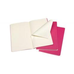 Zestaw 3 zeszytów MOLESKINE Cahier Journals, L, 13x21cm, gładki, 80 stron, kinetic pink