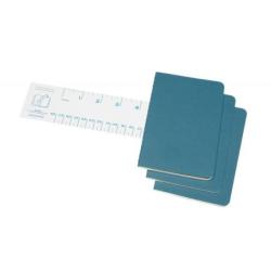 Zestaw 3 zeszytów MOLESKINE Cahier Journals, P, 9x14cm, gładki, 64 strony, brisk blue