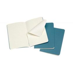 Zestaw 3 zeszytów MOLESKINE Cahier Journals, P, 9x14cm, w linie, 64 strony, brisk blue