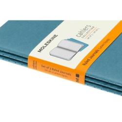 Zestaw 3 zeszytów MOLESKINE Cahier Journals, P, 9x14cm, w linie, 64 strony, brisk blue