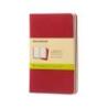 Zestaw 3 zeszytów MOLESKINE Cahier Journals, P, 9x14cm, gładki, 64 strony, cranberry red