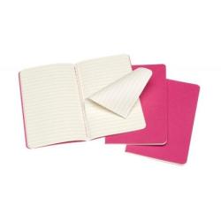 Zestaw 3 zeszytów MOLESKINE Cahier Journals, P, 9x14cm, w linie, 64 strony, kinetic pink