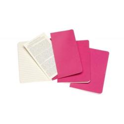 Zestaw 3 zeszytów MOLESKINE Cahier Journals, P, 9x14cm, w linie, 64 strony, kinetic pink