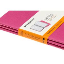 Zestaw 3 zeszytów MOLESKINE Cahier Journals, P, 9x14cm, w linie, 64 strony, kinetic pink