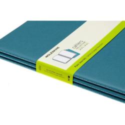 Zestaw 3 zeszytów MOLESKINE Cahier Journals, XL, 19x25cm, gładki, 120 stron, brisk blue