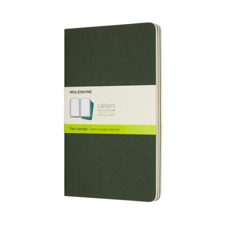 Zestaw 3 zeszytów MOLESKINE Cahier, L, 13x21cm, gładki, 80 stron, myrtle green