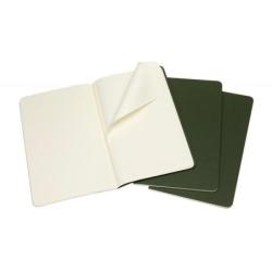 Zestaw 3 zeszytów MOLESKINE Cahier, L, 13x21cm, gładki, 80 stron, myrtle green