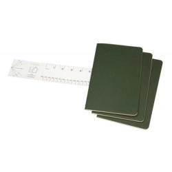 Zestaw 3 zeszytów MOLESKINE Cahier, L, 13x21cm, gładki, 80 stron, myrtle green