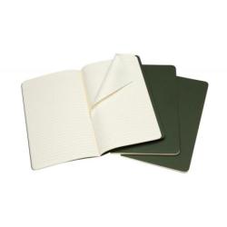 Zestaw 3 zeszytów MOLESKINE Cahier, L, 13x21cm, w linie, 80 stron, myrtle green