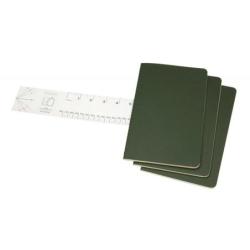 Zestaw 3 zeszytów MOLESKINE Cahier, L, 13x21cm, w linie, 80 stron, myrtle green