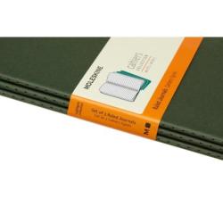 Zestaw 3 zeszytów MOLESKINE Cahier, L, 13x21cm, w linie, 80 stron, myrtle green