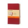 Zestaw 3 zeszytów MOLESKINE Cahier, P, 9x14cm, w linie, 64 stron, cranberry red