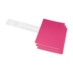 Zestaw 3 zeszytów MOLESKINE Cahier, XL, 19x25cm, gładki, 120 stron, kinetic pink