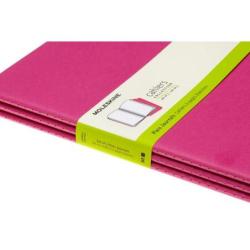 Zestaw 3 zeszytów MOLESKINE Cahier, XL, 19x25cm, gładki, 120 stron, kinetic pink