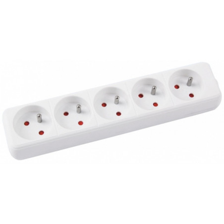 Przedłużacz OFFICE PRODUCTS, 5 gniazd, 5m, z uziemieniem, biały