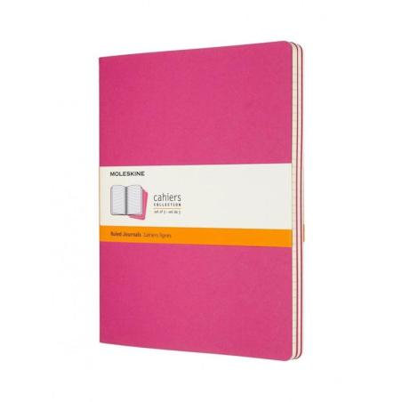 Zestaw 3 zeszytów MOLESKINE Cahier, XL, 19x25cm, w linie, 120 stron, kinetic pink