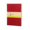 Zestaw 3 zeszytów MOLESKINE Cahier, XL, 19x25cm, gładki, 120 stron, cranberry red