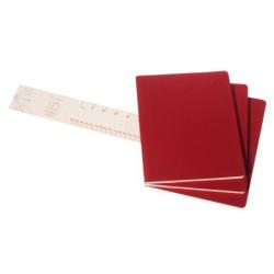Zestaw 3 zeszytów MOLESKINE Cahier, XL, 19x25cm, gładki, 120 stron, cranberry red