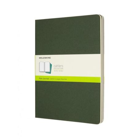 Zestaw 3 zeszytów MOLESKINE Cahier, XL, 19x25cm, gładki, 120 stron, myrtle green