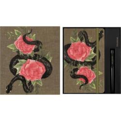 Zestaw KAWECO X MOLESKINE 2025, notes Snake Roses, L, 13x21cm, w linie + długopis, w pudełku