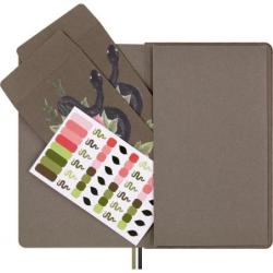 Zestaw KAWECO X MOLESKINE 2025, notes Snake Roses, L, 13x21cm, w linie + długopis, w pudełku