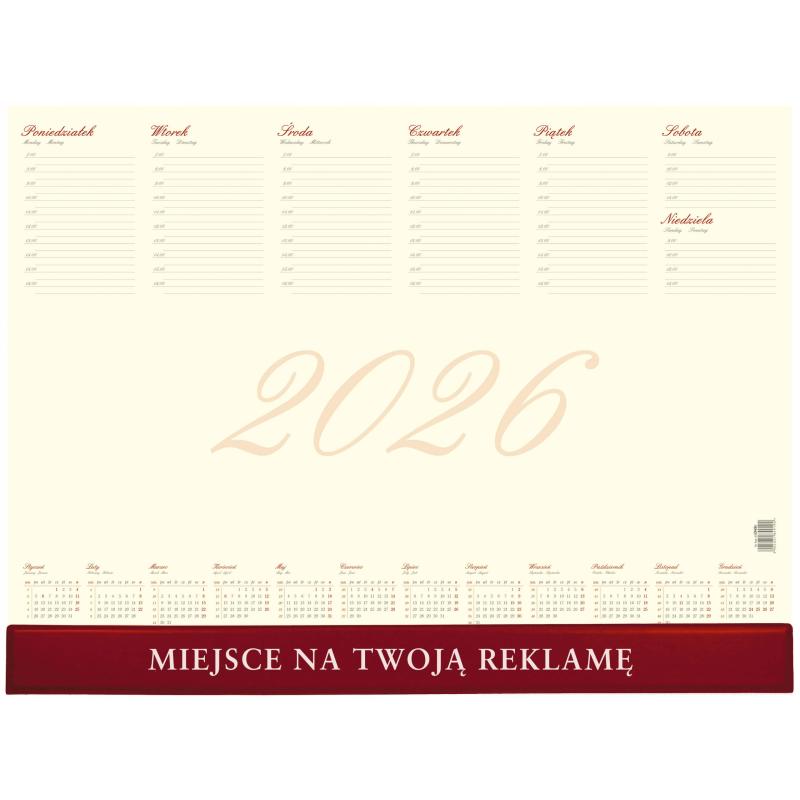 Biuwer Business KB049K mix 2026 Wokół Nas - elegancki kalendarz biurkowy do organizacji czasu