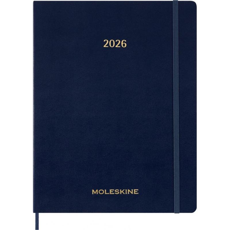 Kalendarz tygodniowy vertykalny MOLESKINE 2026, 15M, XXL, miękka oprawa, 23,5x28cm, sapphire blue