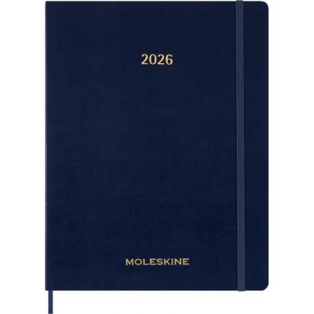 Kalendarz tygodniowy vertykalny MOLESKINE 2026, 15M, XXL, miękka oprawa, 23,5x28cm, sapphire blue