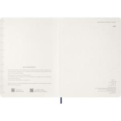 Kalendarz tygodniowy vertykalny MOLESKINE 2026, 15M, XXL, miękka oprawa, 23,5x28cm, sapphire blue