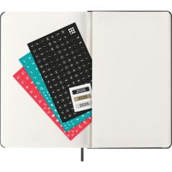 Kalendarz tygodniowy vertykalny MOLESKINE 2026, 12M, L, twarda oprawa, 13x21cm, czarny
