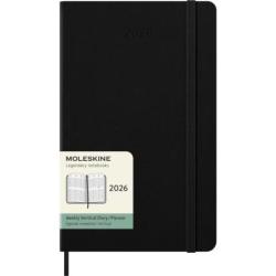 Kalendarz tygodniowy vertykalny MOLESKINE 2026, 12M, L, twarda oprawa, 13x21cm, czarny