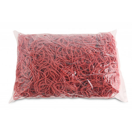 Gumki recepturki OFFICE PRODUCTS, średnica 50mm, 1,5x1,5mm, 60% kauczuku, 1000g, zgrzewka, czerwone