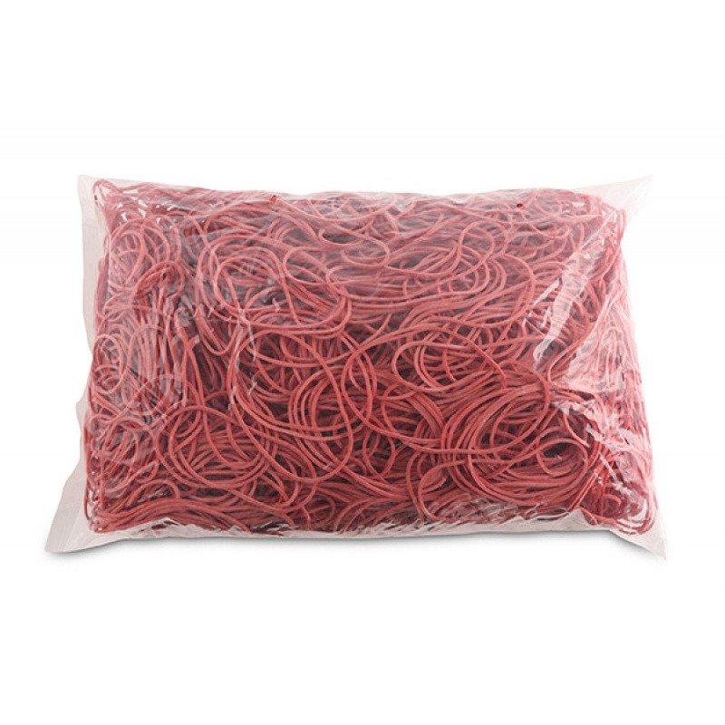 Gumki recepturki OFFICE PRODUCTS, średnica 60mm, 1,5x1,5mm, 60% kauczuku, 1000g, zgrzewka, czerwone