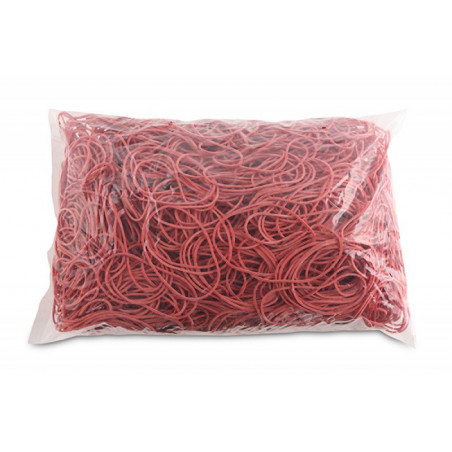 Gumki recepturki OFFICE PRODUCTS, średnica 60mm, 1,5x1,5mm, 60% kauczuku, 1000g, zgrzewka, czerwone