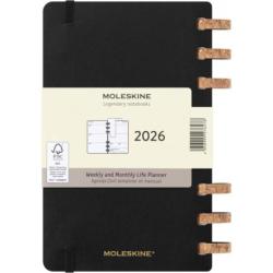 Kalendarz tygodniowy/miesięczny na spirali MOLESKINE 2026, 12M, L, miękka oprawa, 13x21cm, czarny