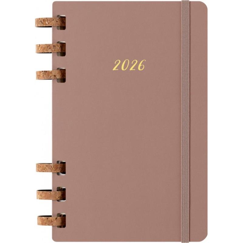Kalendarz tygodniowy/miesięczny na spirali MOLESKINE 2026, 12M, L, twarda oprawa, 13x21cm, crush almond