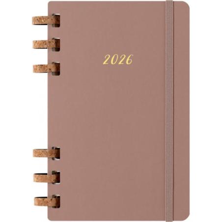 Kalendarz tygodniowy/miesięczny na spirali MOLESKINE 2026, 12M, L, twarda oprawa, 13x21cm, crush almond