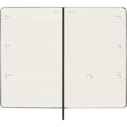 Kalendarz tygodniowy horyzontalny MOLESKINE 2025/26, 18M, L, twarda oprawa, 13x21cm, czarny