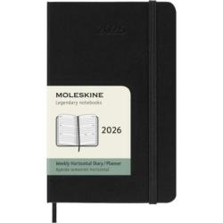 Kalendarz tygodniowy horyzontalny MOLESKINE 2026, 12M, P, twarda oprawa, 9x14cm, czarny
