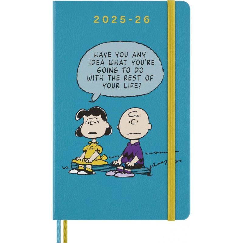 Kalendarz tygodniowy MOLESKINE 2025/26,18M, L, twarda oprawa, 13x21cm, edycja limitowana, Peanuts Charlie&Lucy