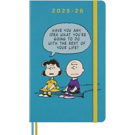 Kalendarz tygodniowy MOLESKINE 2025/26,18M, L, twarda oprawa, 13x21cm, edycja limitowana, Peanuts Charlie&Lucy