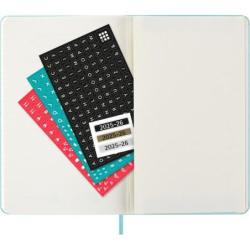 Kalendarz tygodniowy MOLESKINE 2025/26, 18M, L, twarda oprawa, 13x21cm, aquamarine