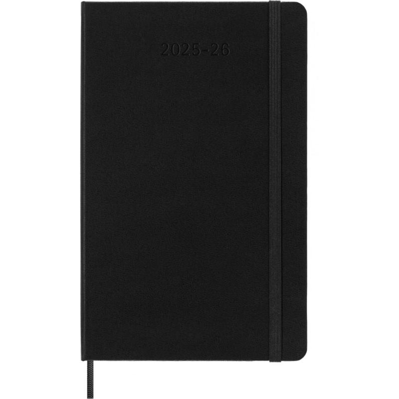 Kalendarz tygodniowy MOLESKINE 2025/26, 18M, L, twarda oprawa, 13x21cm, czarny
