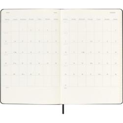 Kalendarz tygodniowy MOLESKINE 2025/26, 18M, L, twarda oprawa, 13x21cm, czarny