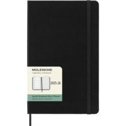 Kalendarz tygodniowy MOLESKINE 2025/26, 18M, L, twarda oprawa, 13x21cm, czarny