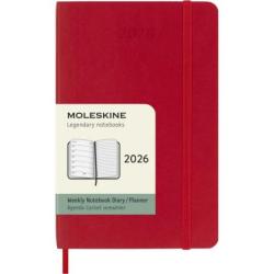 Kalendarz tygodniowy MOLESKINE 2026, 12M, P, miękka oprawa, 9x14cm, scarlet red